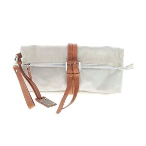 Valentina Cream and Tan Clutch Wristlet